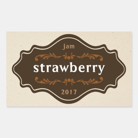  voedseletiket jam marmelade zelfgemaakt product rechthoekige sticker (Voorkant)