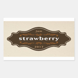  voedseletiket jam marmelade zelfgemaakt product rechthoekige sticker