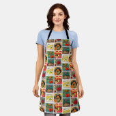 voedseletiketten kleurrijk patroon schort (Gedragen)