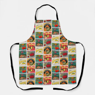 voedseletiketten kleurrijk patroon schort