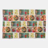 voedseletiketten kleurrijk patroon theedoek (Horizontaal)