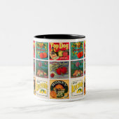  voedseletiketten - kleurrijk patroon tweekleurige koffiemok (Center)