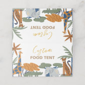 voedseletiketten van safaridieren plaatskaartje (Buitenkant ongevouwen)