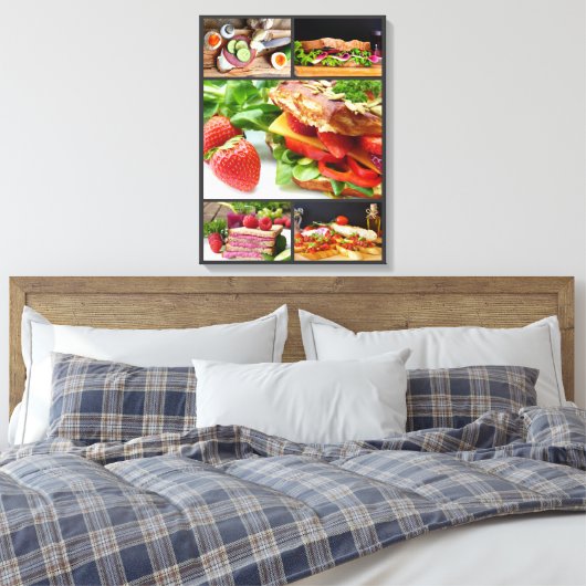 Voedselfotografie gezonde sandwich verse collage canvas afdruk (Insitu (Slaapkamer))
