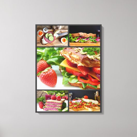 Voedselfotografie gezonde sandwich verse collage canvas afdruk (Voorkant)