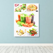 Voedselfotografie verse gezonde levende maaltijden canvas afdruk (Insitu (Houten vloer))
