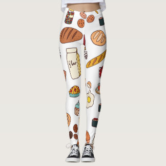  voedselillustraties: naadloos patroon. leggings
