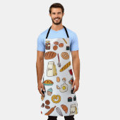  voedselillustraties: naadloos patroon. schort (Gedragen)