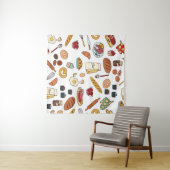  voedselillustraties: naadloos patroon. wandkleed (In Situ (horizontaal))