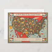 Voedselkaart van de Verenigde Staten Briefkaart (Voorkant / Achterkant)