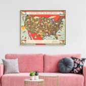 Voedselkaart van de Verenigde Staten Canvas Afdruk (Insitu (Woonkamer))