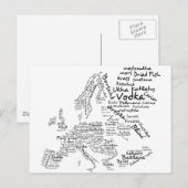Voedselkaart van Europa Briefkaart (Voorkant / Achterkant)