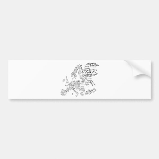 Voedselkaart van Europa Bumpersticker (Voorkant)