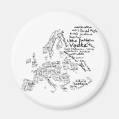 Voedselkaart van Europa Magneet (Voorkant)