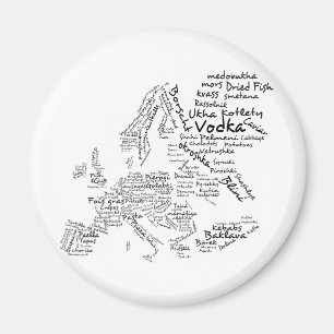 Voedselkaart van Europa Magneet