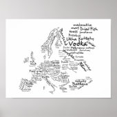 Voedselkaart van Europa (SMALL) Poster (Voorkant)