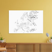 Voedselkaart van Europa - Wit Canvas Afdruk (Insitu (Woonkamer))