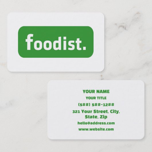 Voedselkenner. Visitekaartje (Voorkant / Achterkant)
