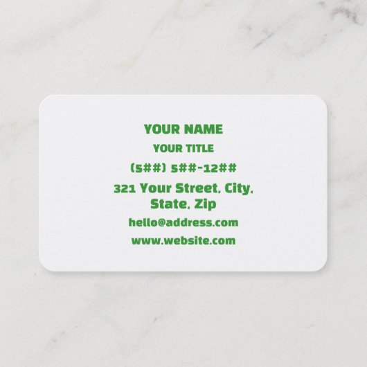 Voedselkenner. Visitekaartje (Achterkant)