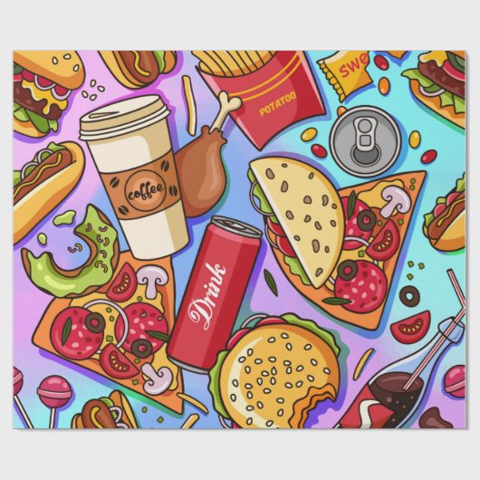 voedselliefde cadeaupapier (Vlak)