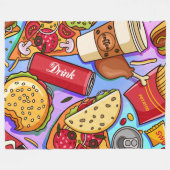 voedselliefde fleece deken (Voorkant (Horizontaal))