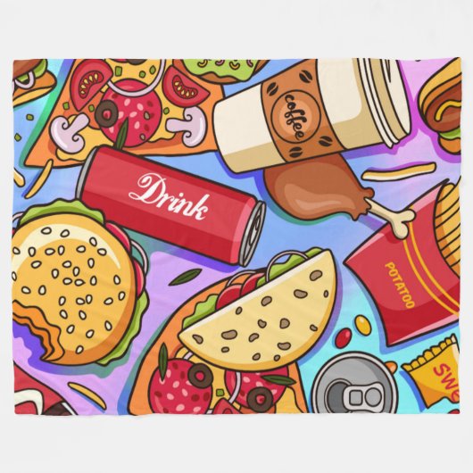 voedselliefde fleece deken (Voorkant (Horizontaal))