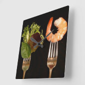 Voedsellovers Kitchen Wall Clock Vierkante Klok (Hoek)