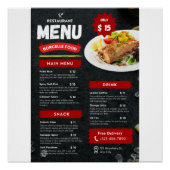 Voedselmenu Glanzend Poster (Voorkant)