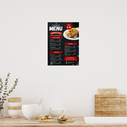 Voedselmenu's Poster (Keuken)
