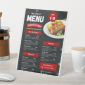 Voedselmenu's Reclamebord Met Voetstuk (Insitu)