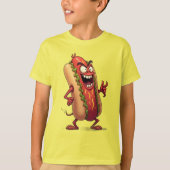 Voedselmonsters KWAADE HOTDOG T-shirt (Voorkant)