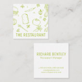 voedselpatroon | restauranteigenaar | chef vierkante visitekaartje (Voorkant / Achterkant)