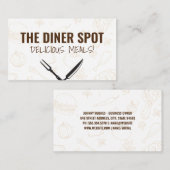 Voedselpictogrammen en bestek visitekaartje (Voorkant / Achterkant)