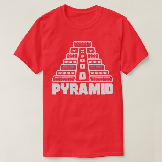 Voedselpiramide Koffie Wijn Drinken  T-shirt (Design voorkant)