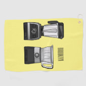 Voedselprocessor & blender cartoon illustratie  golfhanddoek (Horizontaal)