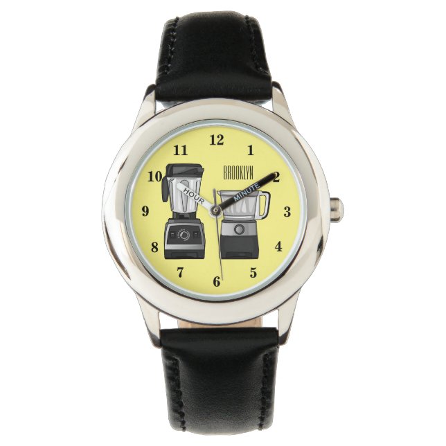 Voedselprocessor & blender cartoon illustratie horloge (Voorkant)