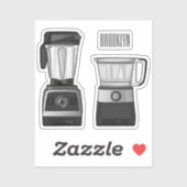 Voedselprocessor & blender cartoon illustratie sticker (Vel)