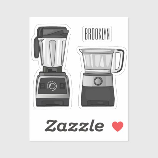 Voedselprocessor & blender cartoon illustratie sticker (Vel)
