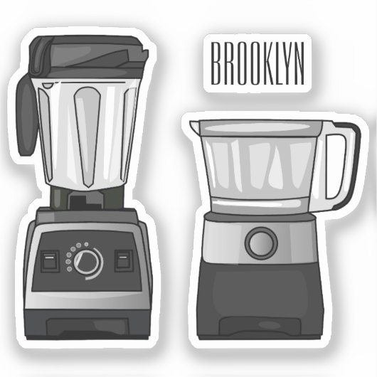 Voedselprocessor & blender cartoon illustratie sticker (Voorkant)