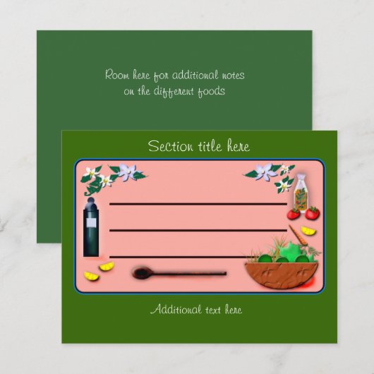 voedselrecept box divider (Voorkant / Achterkant)