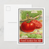 Voedselrechtvaardigheid - tomaten & tuin aankondigingskaart (Voorkant / Achterkant)