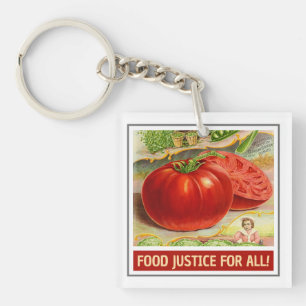 Voedselrechtvaardigheid - tomaten & tuin sleutelhanger