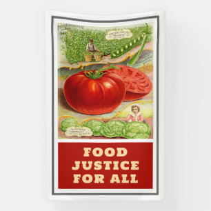 Voedselrechtvaardigheid -  tomaten & tuin spandoek