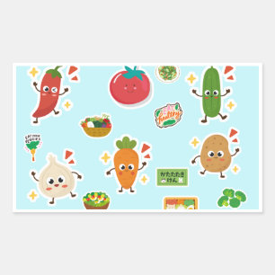 Voedselstickers Groentethema Rechthoekige Sticker