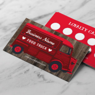 Voedseltruck buiten Kitchen Van Catering Red Klantenkaartje