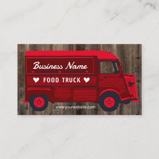 Voedseltruck buiten Kitchen Van Catering Red Klantenkaartje (Voorkant)