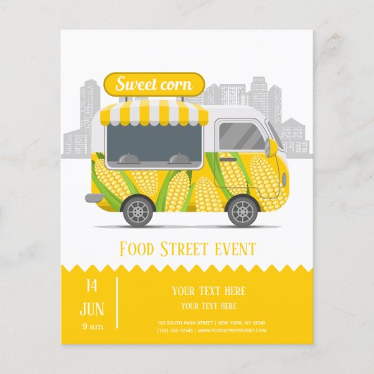 Voedseltruck straat zoete maïs flyer (Voorkant)