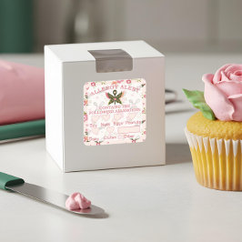 Voedselveiligheid Alert Bakery Butterfly Spoon Vierkante Sticker