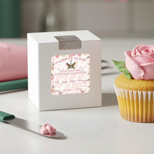 Voedselveiligheid Alert Bakery Butterfly Whisk Vierkante Sticker