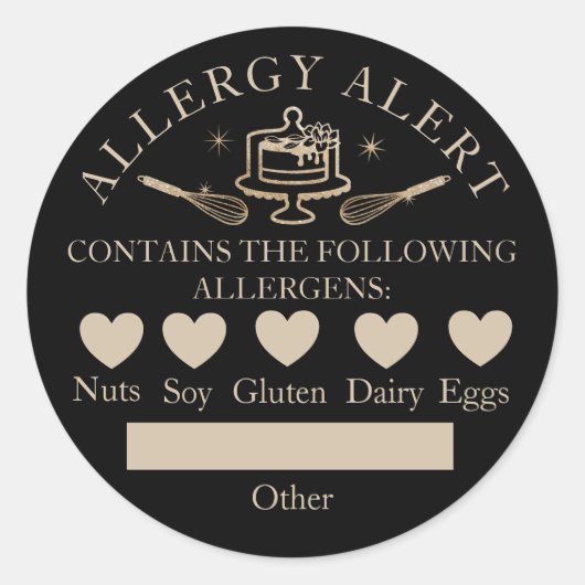Voedselveiligheid Alert Bakery Cake & Whisk Ronde Sticker (Voorkant)